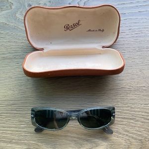 Persol Unisex grey with grey green lens sunglasses